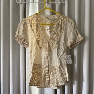 Tiny (Anthropologie) lace detail blouse